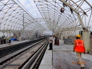 Ekkatuthangal Station Work in Progress (21-11-2014)